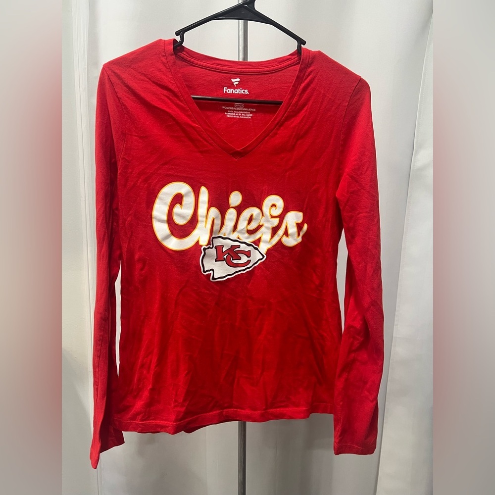 Fanatics Kansas City Chiefs Red Women's Long Sleeve Shirt sz Small